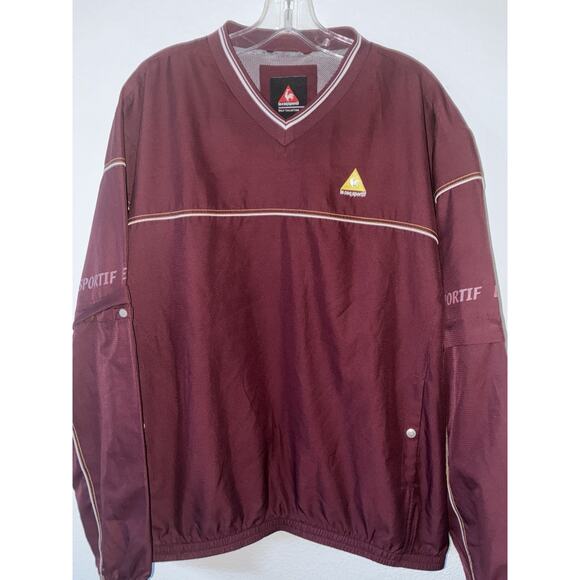 Le Coq Sportif Golf Collection Pullover Jacket LL Maroon - Picture 1 of 10